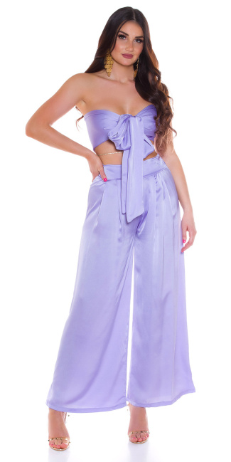 Sommer Set Wide Leg Pants+3in1 Bandeau Top Lilac